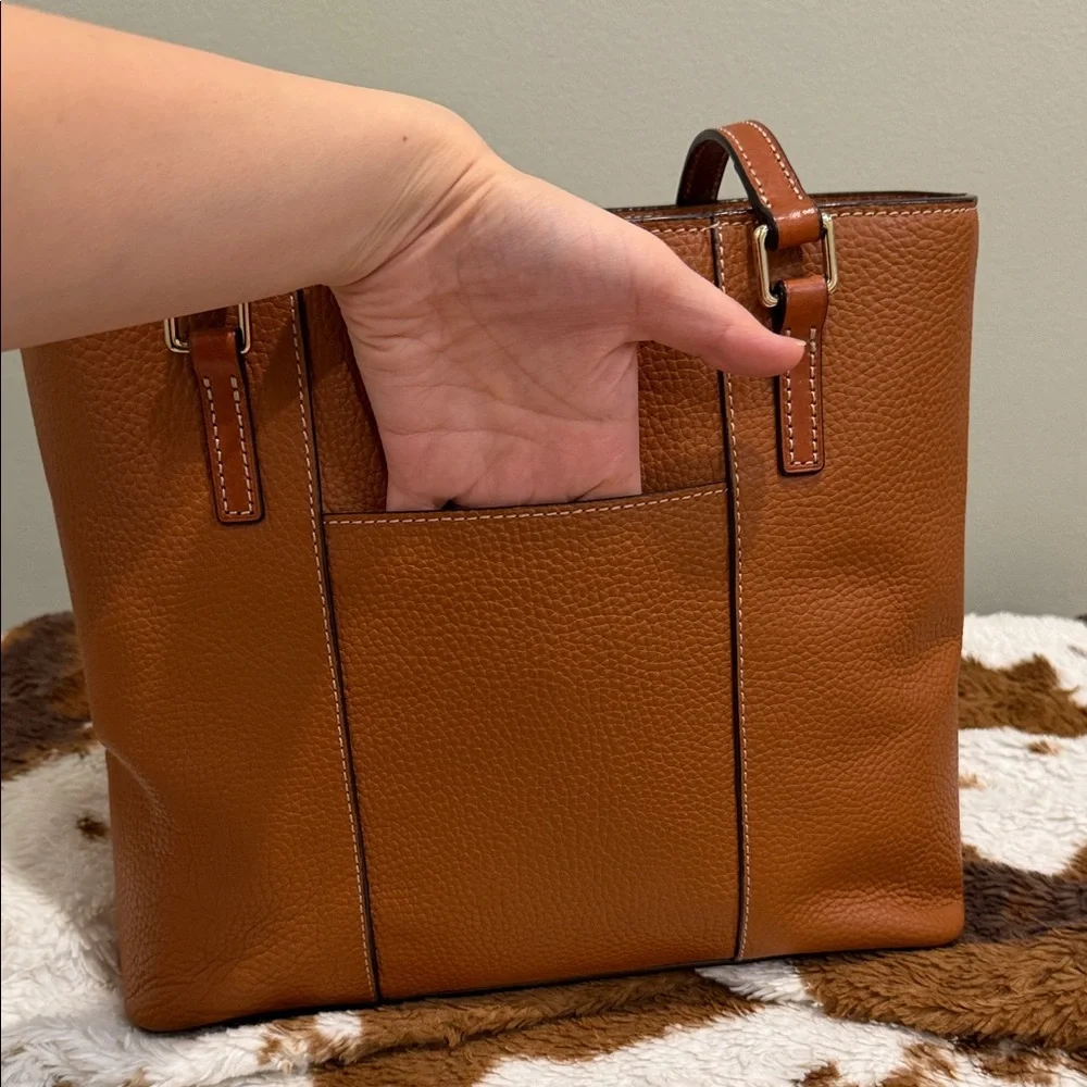 Dooney & Bourke French Caramel Lexington Pebble Grain Leather Tote Bag/ Like New - Picture 6 of 16